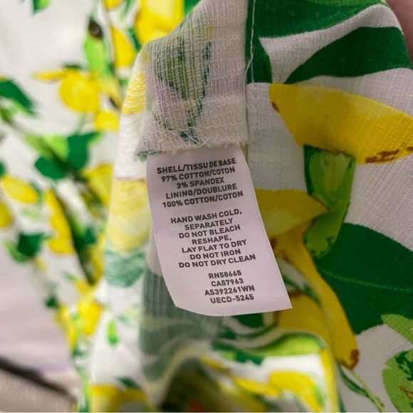 Sz 24 Nordstrom 1901 Button Front Lemon Print Dress - Picture 10 of 12